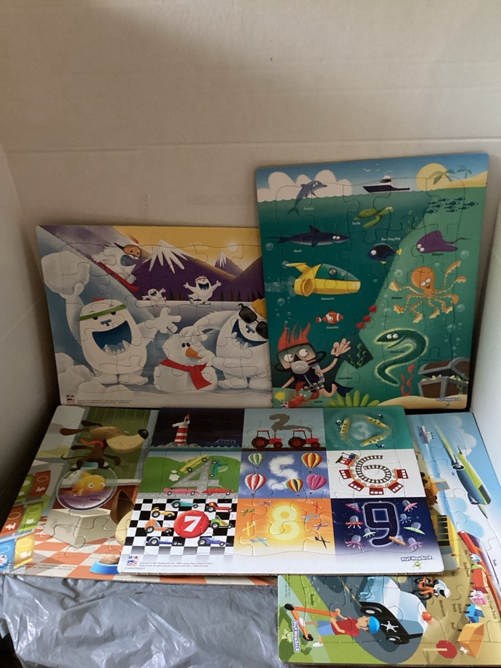 398-Play Monster 5 Pack Childrens Board Puzzles ages 3 Plus